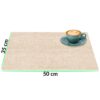 Tischset Platzsets Platzdeckchen abwaschbar Tischuntersetzer PVC hitzebeständig Uni Leinen Beige 35x50cm