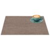 Tischset Platzsets Platzdeckchen abwaschbar Tischuntersetzer PVC hitzebeständig Uni Leinen Braun 35x50cm