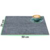 Tischset Platzsets Platzdeckchen abwaschbar Tischuntersetzer PVC hitzebeständig Uni Leinen Dark 35x50cm