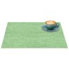 Tischset Platzsets Platzdeckchen abwaschbar Tischuntersetzer PVC hitzebeständig Uni Leinen green 35x50cm