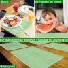 Tischset Platzsets Platzdeckchen abwaschbar Tischuntersetzer PVC hitzebeständig Uni Leinen green 35x50cm
