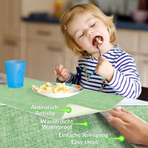 Tischset Platzsets Platzdeckchen abwaschbar Tischuntersetzer PVC hitzebeständig Uni Leinen green 35x50cm
