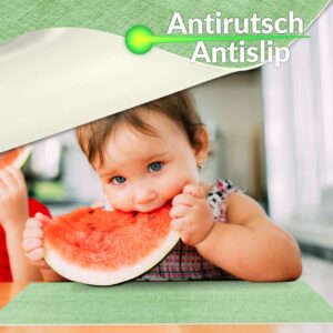 Tischset Platzsets Platzdeckchen abwaschbar Tischuntersetzer PVC hitzebeständig Uni Leinen green 35x50cm