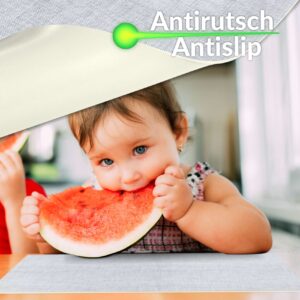 Tischset Platzsets Platzdeckchen abwaschbar Tischuntersetzer PVC hitzebeständig Uni Leinen light 35x50cm