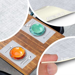 Tischset Platzsets Platzdeckchen abwaschbar Tischuntersetzer PVC hitzebeständig Uni Leinen light 35x50cm