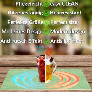 Tischset Platzset Platzdeckchen abwaschbar Tischuntersetzer PVC hitzebeständig Uni Leinen green 30x45cm