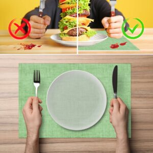 Tischset Platzset Platzdeckchen abwaschbar Tischuntersetzer PVC hitzebeständig Uni Leinen green 30x45cm
