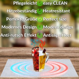 Tischset Platzset Platzdeckchen abwaschbar Tischuntersetzer PVC hitzebeständig Uni Leinen light 30x45cm