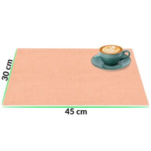 Tischset Platzset Platzdeckchen abwaschbar Tischuntersetzer PVC hitzebeständig Uni Leinen peach 30x45cm