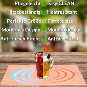 Tischset Platzset Platzdeckchen abwaschbar Tischuntersetzer PVC hitzebeständig Uni Leinen peach 30x45cm