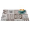 Tischset Platzsets Platzdeckchen abwaschbar Tischuntersetzer PVC hitzebeständig Patchwork Holz Liebe 35x50cm
