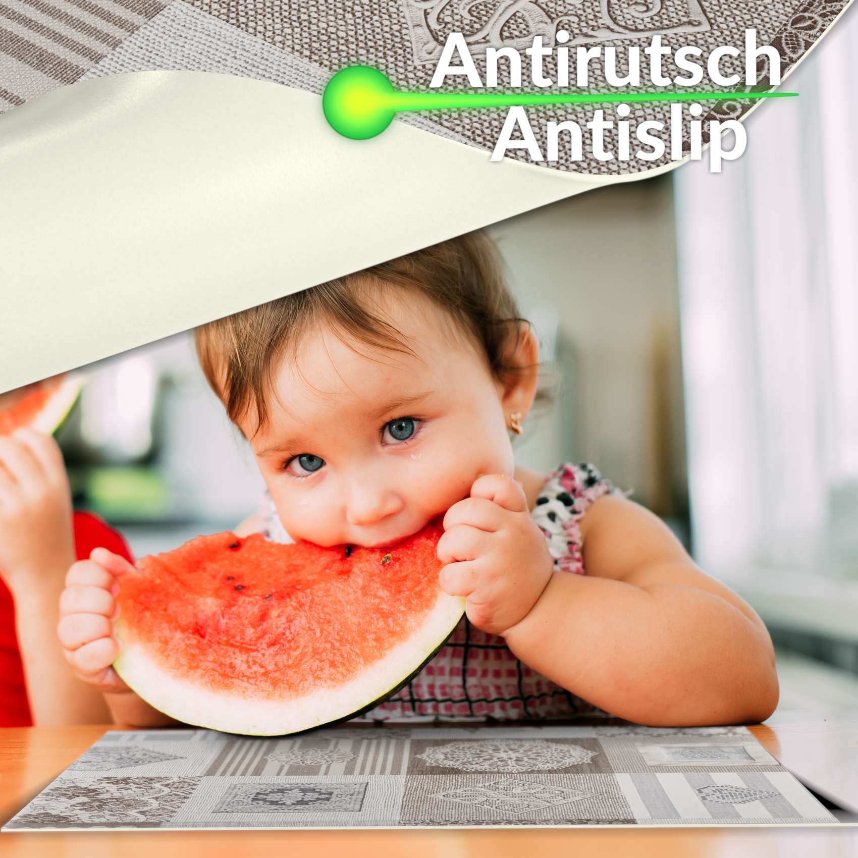 TTPL7658_60A Tischset Platzsets Platzdeckchen abwaschbar Tischuntersetzer PVC hitzebeständig Patchwork Holz Liebe 30x45cm