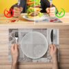 Tischset Platzsets Platzdeckchen abwaschbar Tischuntersetzer PVC hitzebeständig Patchwork Holz Liebe 30x45cm