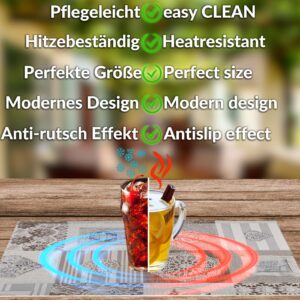 Tischset Platzsets Platzdeckchen abwaschbar Tischuntersetzer PVC hitzebeständig Patchwork Holz Liebe 35x50cm