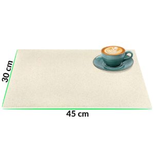 Tischset Platzset Platzdeckchen abwaschbar Tischuntersetzer PVC hitzebeständig Glitzer Uni Beige 30x45cm