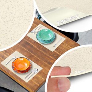 Tischset Platzset Platzdeckchen abwaschbar Tischuntersetzer PVC hitzebeständig Glitzer Uni Beige 30x45cm