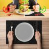 Tischset Platzset Platzdeckchen abwaschbar Tischuntersetzer PVC hitzebeständig Glitzer Uni Schwarz 30x45cm