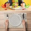 Tischset Platzsets Platzdeckchen abwaschbar Tischuntersetzer PVC hitzebeständig Beige Ornament 30x45cm