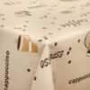 Tischdecke abwaschbar Tischtuch Tafeldecke mit Muster Blumen oder Kaffee Polyester viele Größen – 140x180cm, Kaffee
