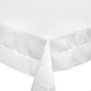 Große Tischdecke abwaschbar mit Saum Polyester Pflegeleicht Wasserabweisend Lotuseffekt – Weiß, 160x160cm