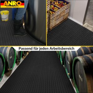 PVC Bodenbelag Meterware Dionis Vinylboden Industriebodenbelag Rollenware 1,5mm Stärke Tränenblech Schwarz / Silber / Anthrazit Breite 100cm