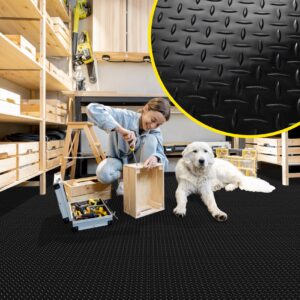 PVC Bodenbelag Meterware Dionis Vinylboden Industriebodenbelag Rollenware 1,5mm Stärke Tränenblech Schwarz / Silber / Anthrazit Breite 100cm