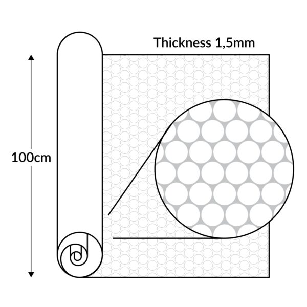 PVC Bodenbelag Meterware Vinylboden Dionis Industriebodenbelag Rollenware 1,5mm Stärke Noppen Schwarz / Silber / Anthrazit Breite 100cm – Anthrazit, 100x100cm
