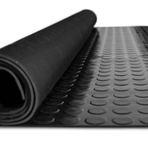 Gummimatte Meterware SBR Noppenmatte Bodenbelag Gummiläufer Schwarz 3mm Stark 120 cm Breite