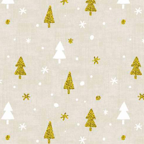 Weihnachtstischdecke Stofftischdecke Tischwäsche abwaschbar Tischtuch Baumwolle Polyester Weihnachtsbaum – 90x130cm, Schnittkante