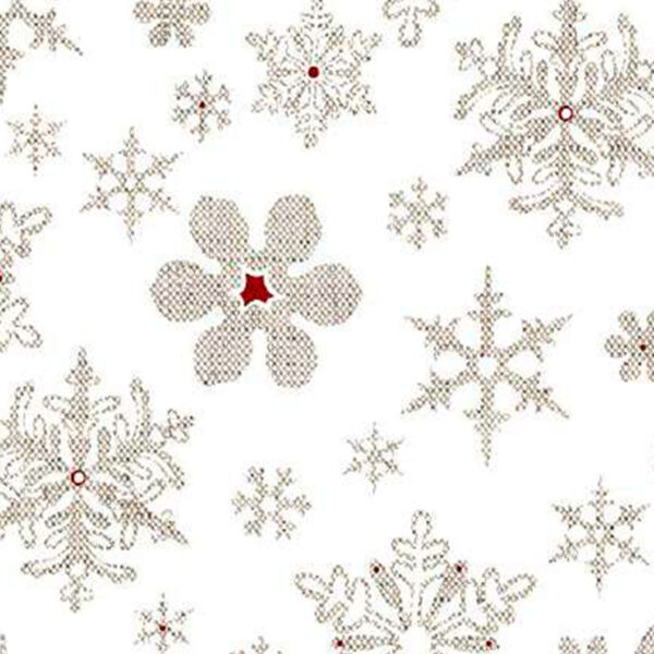 Weihnachtstischdecke Stofftischdecke Tischwäsche abwaschbar Tischtuch Baumwolle Polyester Weihnachten Schneeflocken – 90x130cm, Schnittkante