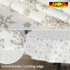 GTGANNA-32_20 Weihnachtstischdecke Stofftischdecke Tischwäsche abwaschbar Tischtuch Baumwolle Polyester Weihnachten Schneeflocken – Oval 220x140cm, Schnittkante