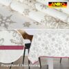 GTGANNA-32_20 Weihnachtstischdecke Stofftischdecke Tischwäsche abwaschbar Tischtuch Baumwolle Polyester Weihnachten Schneeflocken – 300x140cm, mit Saum (Eingefasst)