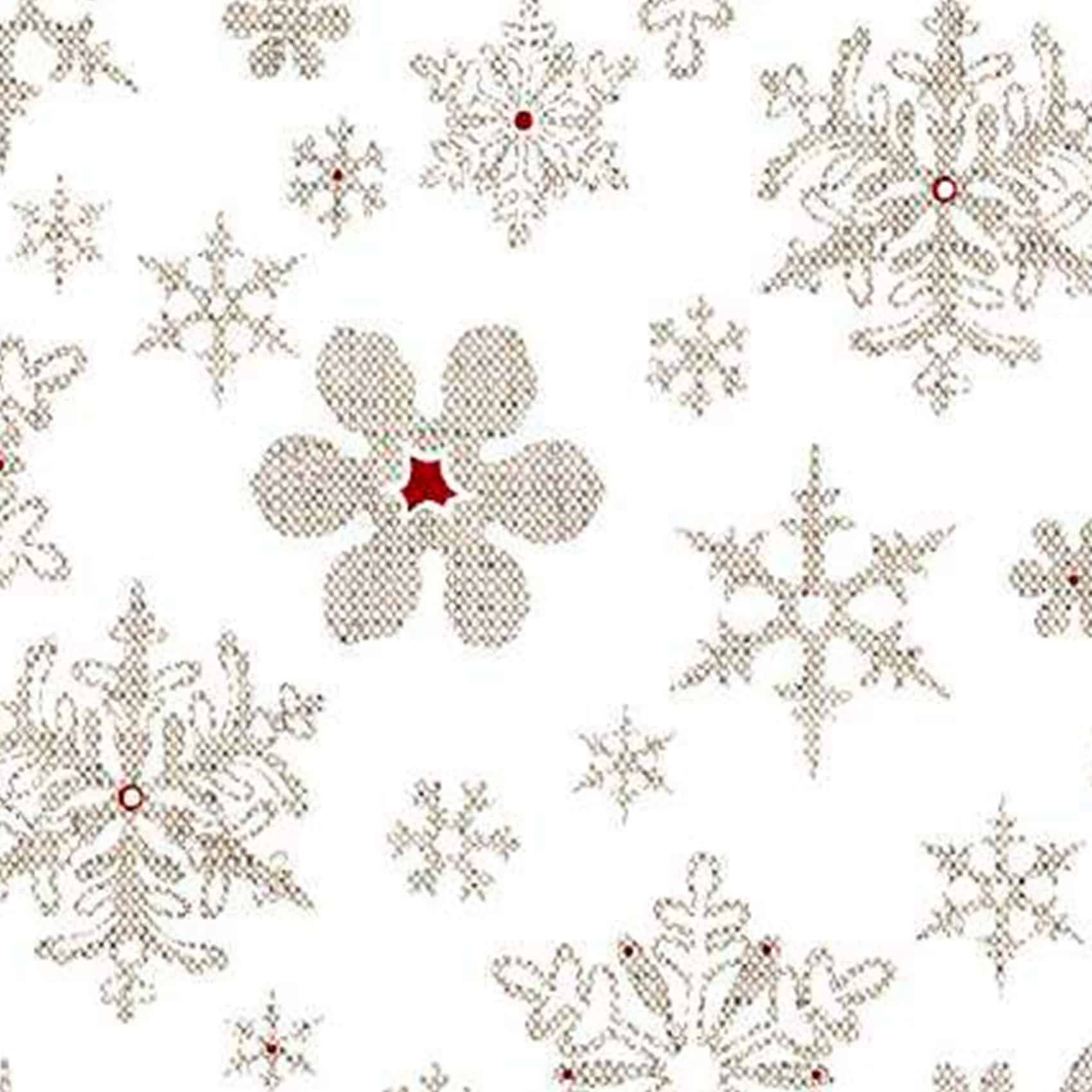 GTGANNA-32_20 Weihnachtstischdecke Stofftischdecke Tischwäsche abwaschbar Tischtuch Baumwolle Polyester Weihnachten Schneeflocken – 160x100cm, Schnittkante