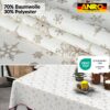 Weihnachtstischdecke Stofftischdecke Tischwäsche abwaschbar Tischtuch Baumwolle Polyester Weihnachten Schneeflocken – 90x130cm, Schnittkante