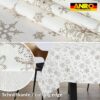 GTGANNA-32_20 Weihnachtstischdecke Stofftischdecke Tischwäsche abwaschbar Tischtuch Baumwolle Polyester Weihnachten Schneeflocken – 180x140cm, Schnittkante