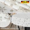 GTGANNA-32_20 Weihnachtstischdecke Stofftischdecke Tischwäsche abwaschbar Tischtuch Baumwolle Polyester Weihnachten Schneeflocken – Rund 100cm, Schnittkante