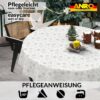 GTGANNA-32_RU_91 Weihnachtstischdecke Stofftischdecke Tischwäsche abwaschbar Tischtuch Baumwolle Polyester Weihnachten Schneeflocken – Rund 140cm, Schnittkante