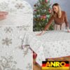 GTGANNA-32_SQ_50B Weihnachtstischdecke Stofftischdecke Tischwäsche abwaschbar Tischtuch Baumwolle Polyester Weihnachten Schneeflocken – 280x140cm, mit Saum (Eingefasst)
