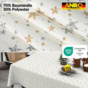 Weihnachtstischdecke Stofftischdecke Tischwäsche abwaschbar Tischtuch Baumwolle Polyester Weihnachten Sterne