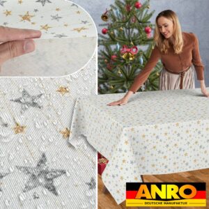 Weihnachtstischdecke Stofftischdecke Tischwäsche abwaschbar Tischtuch Baumwolle Polyester Weihnachten Sterne