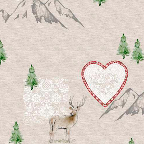 Weihnachtstischdecke Stofftischdecke Tischwäsche abwaschbar Tischtuch Baumwolle Polyester Weihnachten Berge – 90x130cm, Schnittkante