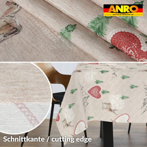 Weihnachtstischdecke Stofftischdecke Tischwäsche abwaschbar Tischtuch Baumwolle Polyester Weihnachten Berge – 90x130cm, Schnittkante