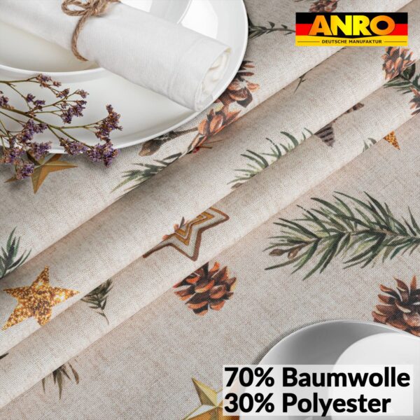 Weihnachtstischdecke Stofftischdecke Tischwäsche abwaschbar Tischtuch Baumwolle Polyester Weihnachten Stern