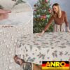 GTGANNA-35_OV_50 Weihnachtstischdecke Stofftischdecke Tischwäsche abwaschbar Tischtuch Baumwolle Polyester Weihnachten Stern – Oval 260x140cm, Schnittkante