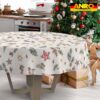 GTGANNA-35_RU_33 Weihnachtstischdecke Stofftischdecke Tischwäsche abwaschbar Tischtuch Baumwolle Polyester Weihnachten Stern – Rund 140cm, Schnittkante