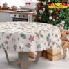 GTGANNA-35_RU_33 Weihnachtstischdecke Stofftischdecke Tischwäsche abwaschbar Tischtuch Baumwolle Polyester Weihnachten Stern – Rund 100cm, Schnittkante