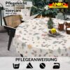 GTGANNA-35_RU_91 Weihnachtstischdecke Stofftischdecke Tischwäsche abwaschbar Tischtuch Baumwolle Polyester Weihnachten Stern – Rund 100cm, Schnittkante