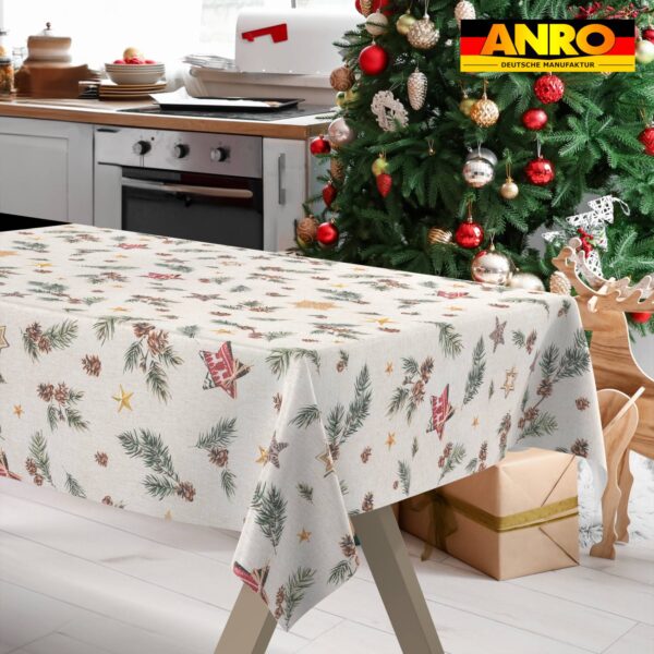 Weihnachtstischdecke Stofftischdecke Tischwäsche abwaschbar Tischtuch Baumwolle Polyester Weihnachten Stern