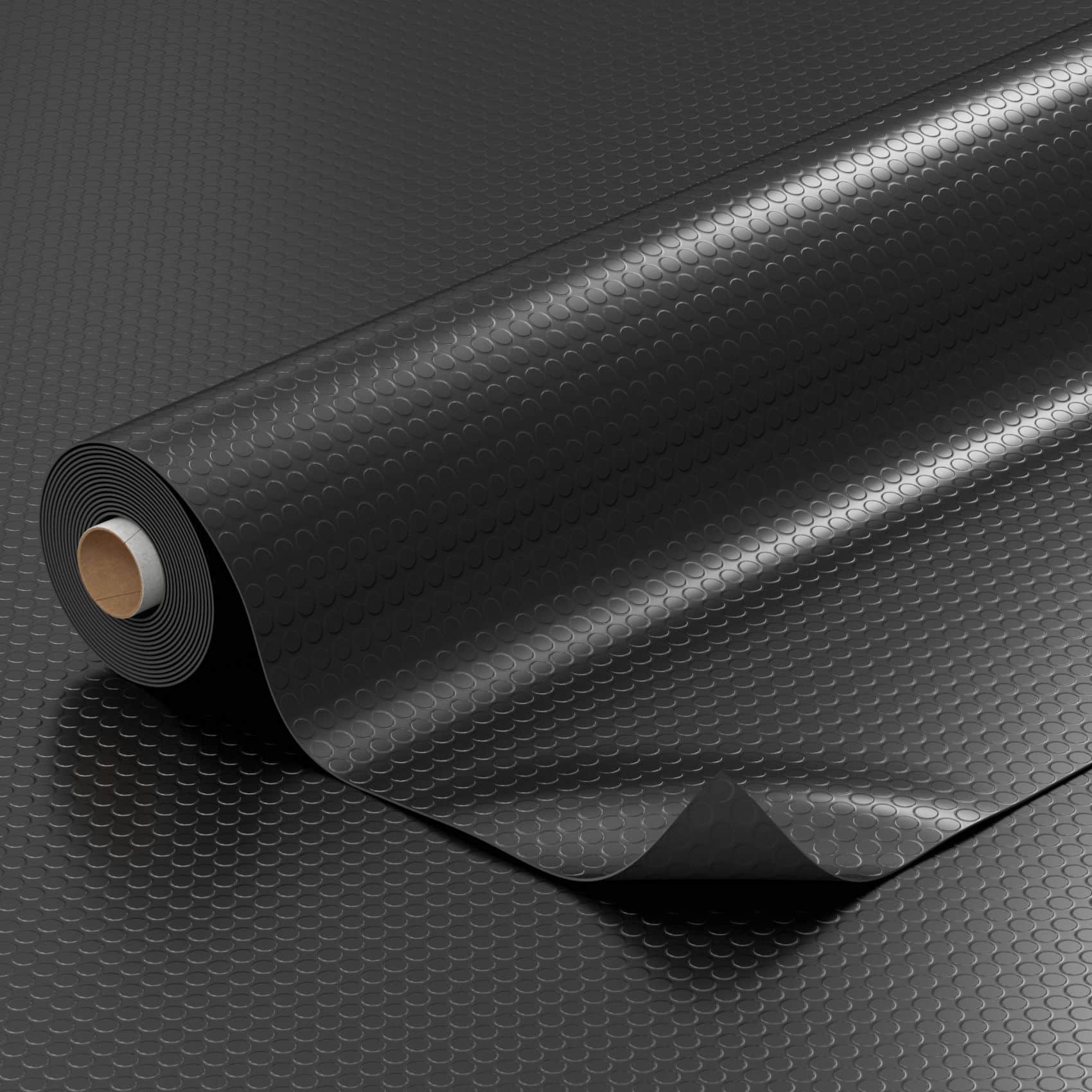 PVC Bodenbelag Noppenbelag Vinylboden Noppen Industriebodenbelag 1mm Meterware 140cm Schwarz – 100x140cm