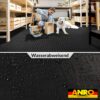 PVC Bodenbelag Vinylboden Meterware Riffelblech Tränenblechoptik Schwarz 1mm 140cm Breite Antirutschmatte